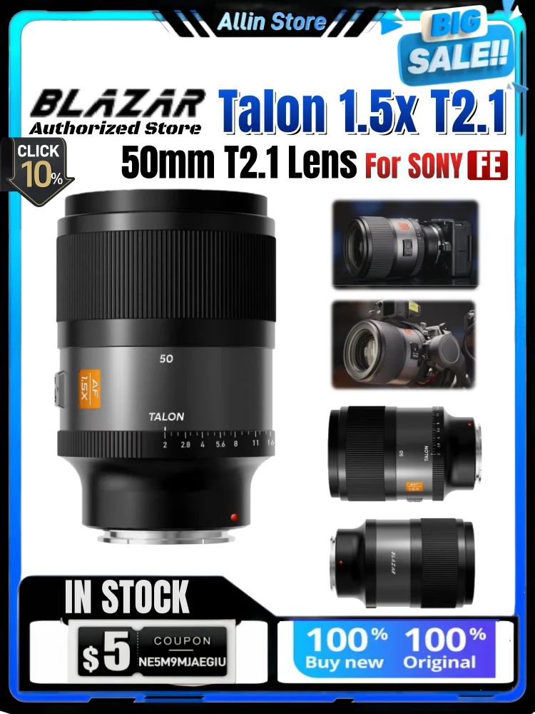 NEW Blazar Talon 50mm T2.1 Lens Auto Focus Full Frame 1.5x
