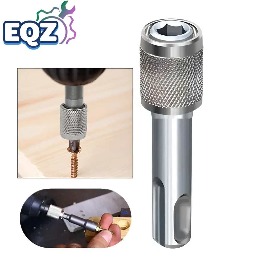 1/4 SDS Adapter Electric Hammer Conversion Connecting Rod Sleeve Round Shank To Hex Converter Impact Drill Head Tool 60mm