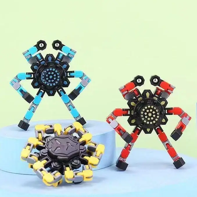 Fingertip mechanical gyro deformation mecha chain new strange DIY creative decompression decompression toy finger gyro
