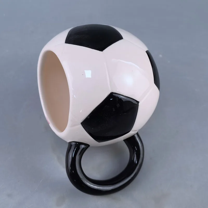Sports Ball Shaped Mug Creative Coffee Cup for Soccer Basketball Tennis Fans Gift Large Capacity Relief Sculpture Office
