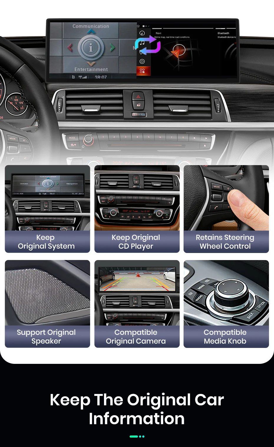 Junsun 14,9 "8 + 256 GB Drahtlose Carplay Android Auto Multimedia Auto Radio Für BMW 3 4 Serie F30 f31 F32 F33 F34 F36 2013-2018 – Detail 13