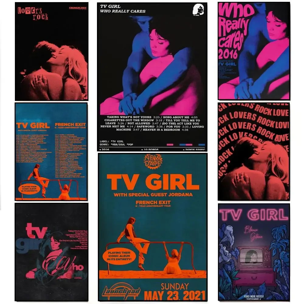 Indie Music Band TV Girl Lo-fi Poster Poster HD  Waterproof Wall Sticker Bar Living Room Decor Gift