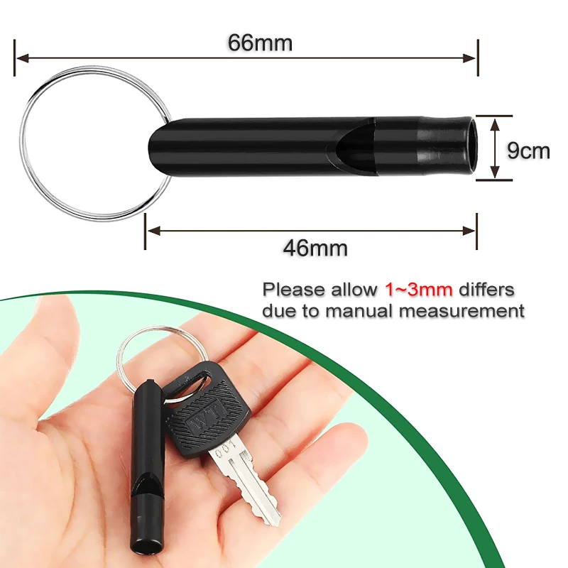 Portable Emergency Survival Whistle Keychain High Decibel Aluminum Alloy Whistle for Outdoor Camping Hiking Sport Pet Training