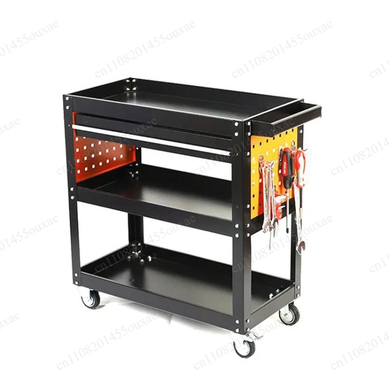 Mobile Rolling 3-Layer Tool Trolley Storage Cabinet With Wheels For Garage Warehouse Auto Shop