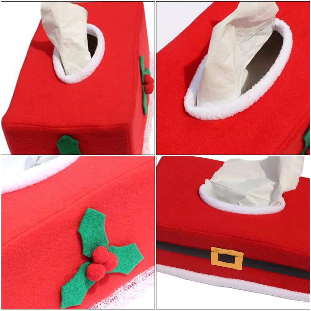 

2 Pcs Tissue Box Christmas Decoration Holder Boxes Decorations Favors Cloth Holiday Holders