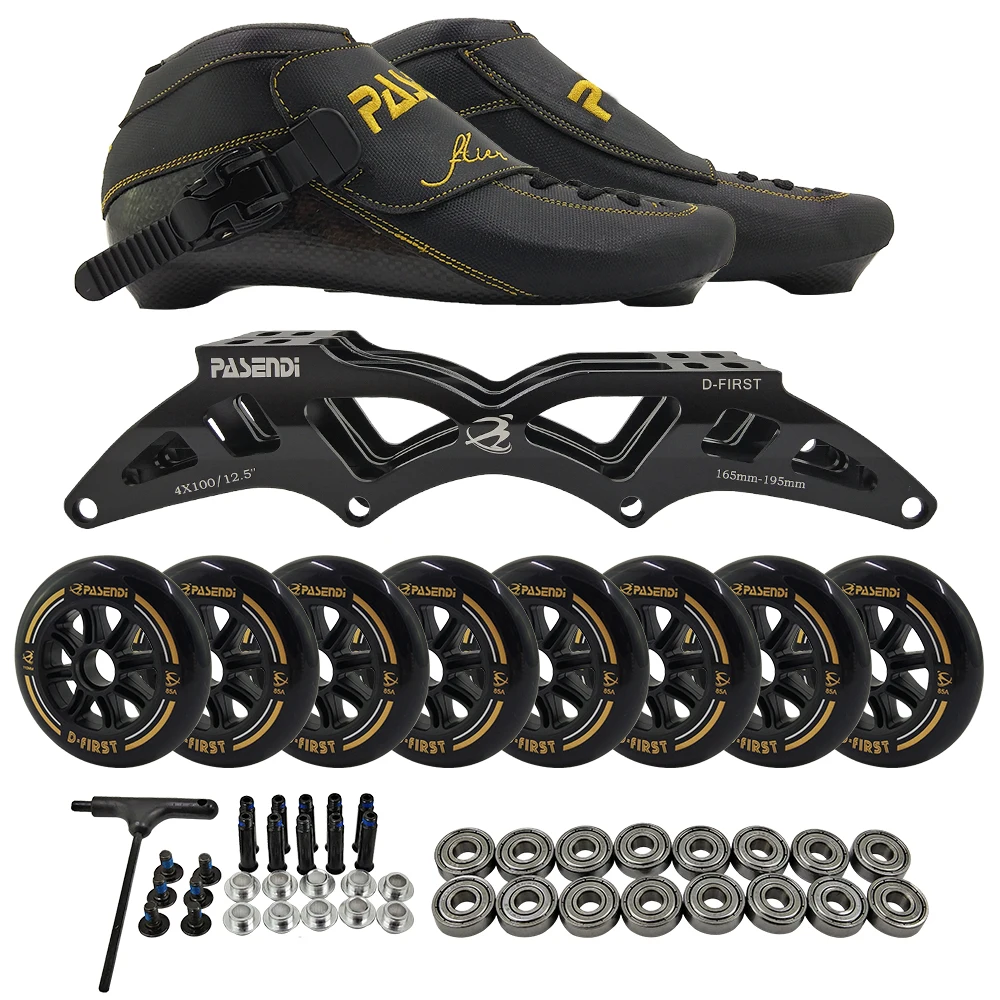 PASENDI Speed Roller Skates 4 wheel Roller Skating Shoes Carbon Fiber  inline speed Skate for men and women