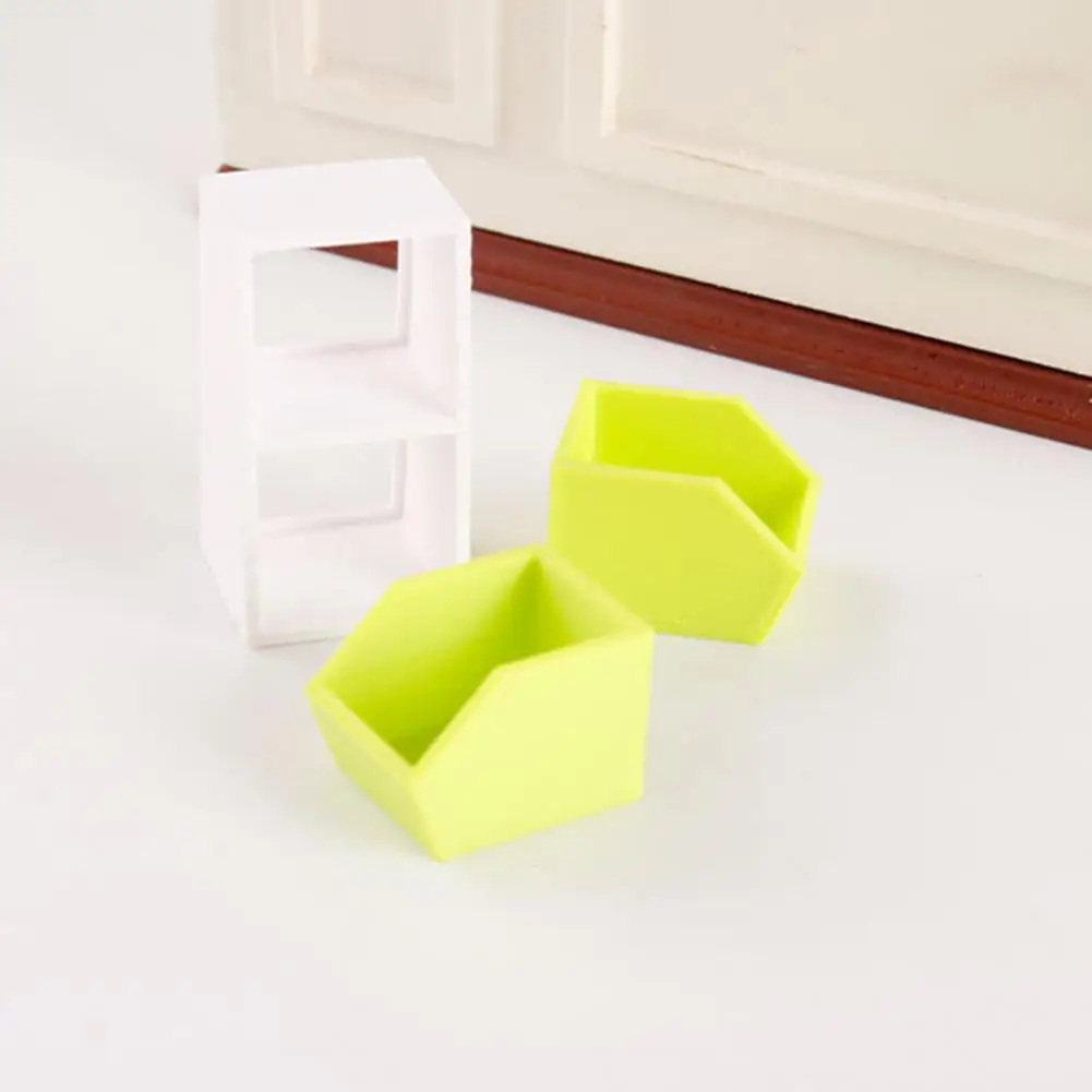 Compact Drawer Organizer 1 12 Scale Miniature Slanted Storage Box Tiny Double Drawer Organizer Dollhouse Bedroom Desk for Mini