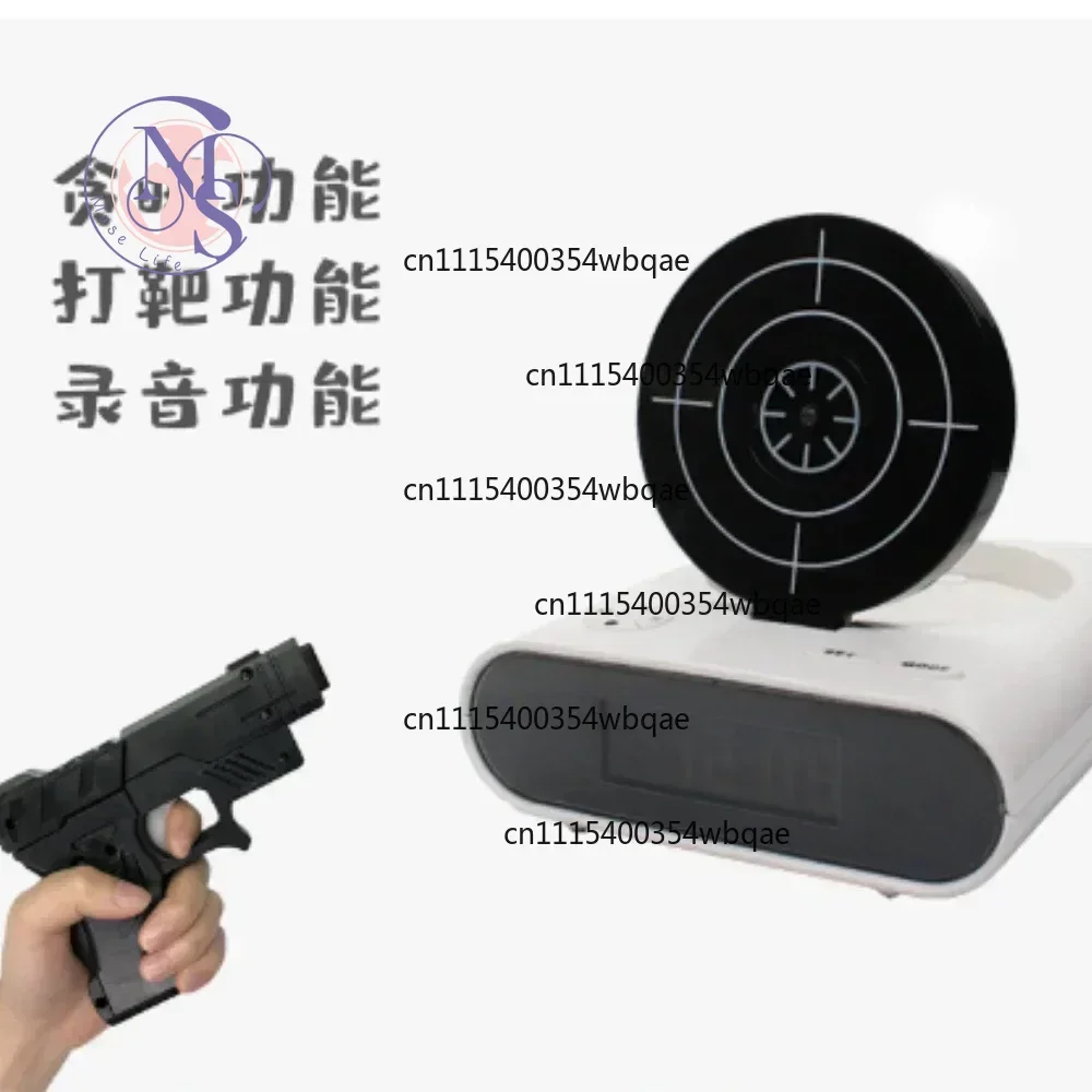ZOCI-1Set Gun Alarm Clock / Shoot Alarm Clock / Gun O'Clock / Lock Load Target Alarm Clock Office Gadgets