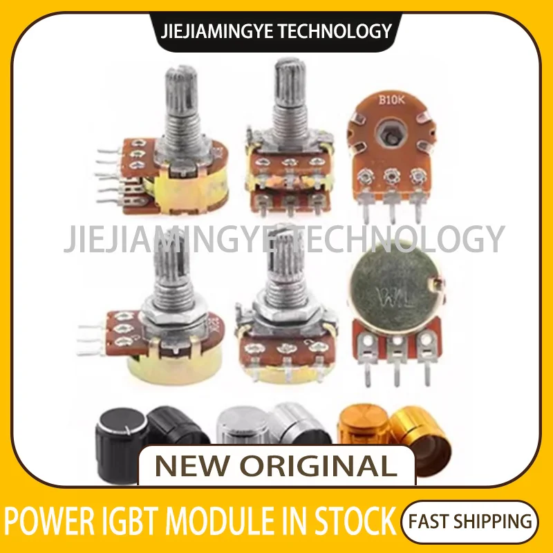 NEW Dual single potentiometer WH148 adjustable B1K 2K5K10K20K 50K 100K 500K handle 15 20MM