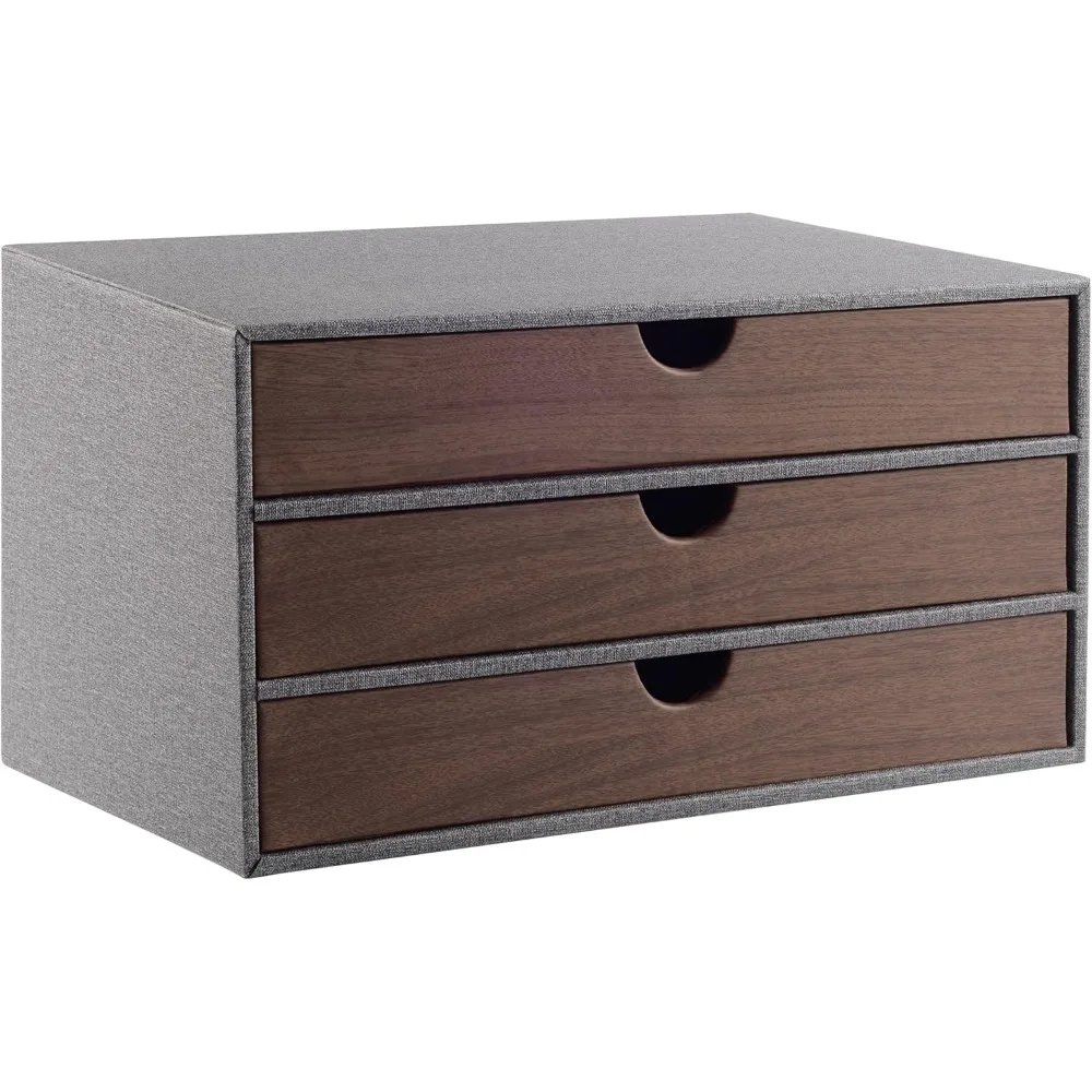 

Cloth-effect Faux Leather Desk Organizer File Cabinet Executive Office Supplies Desktop Filing A4 Contract Document Stackable St