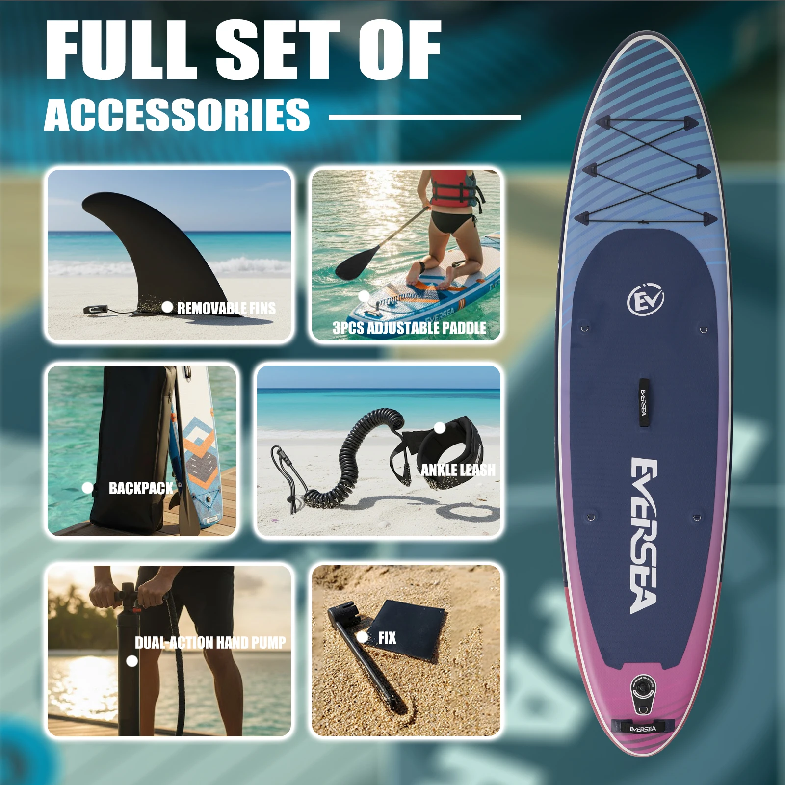 Eggory 10-Foot Inflatable Stand-Up Paddleboard, Wide Non-Slip Surfboard, Suitable for Family Travel