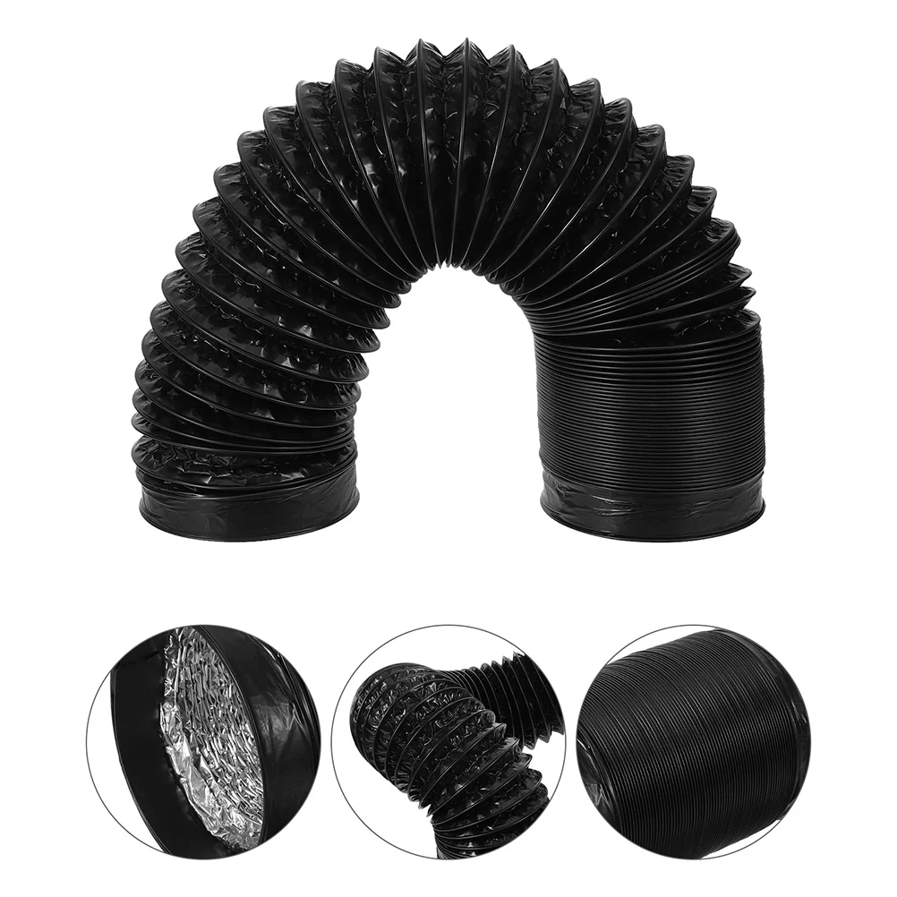 Flexible Aluminum Pipe Dryer Machine Air Conditioner Drain Hose Portable Black Kit