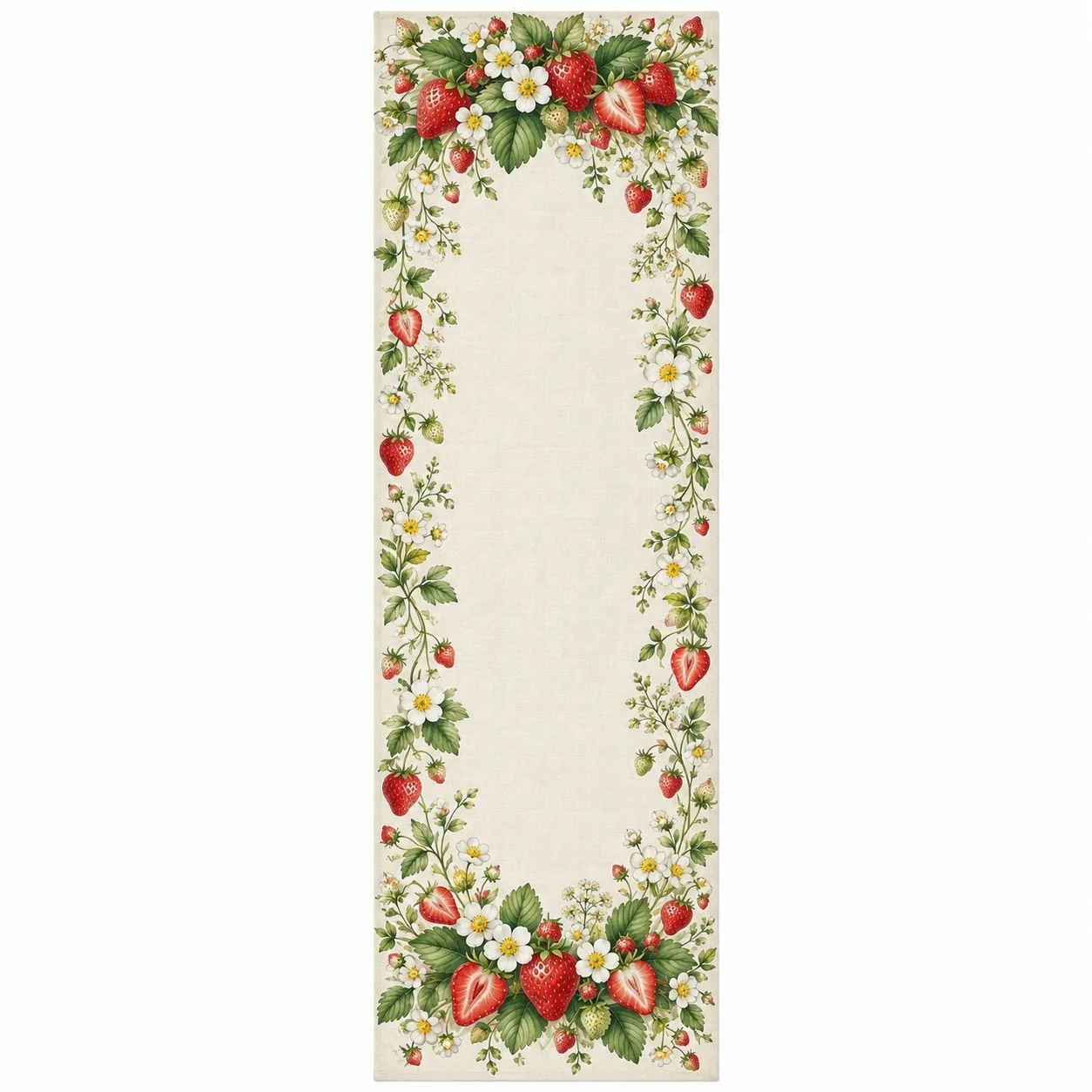 Strawberry Floral Wedding Table Runner Rustic Fruit Table Flag Farmhouse Dining Decor Party Home Kitchen Decoration