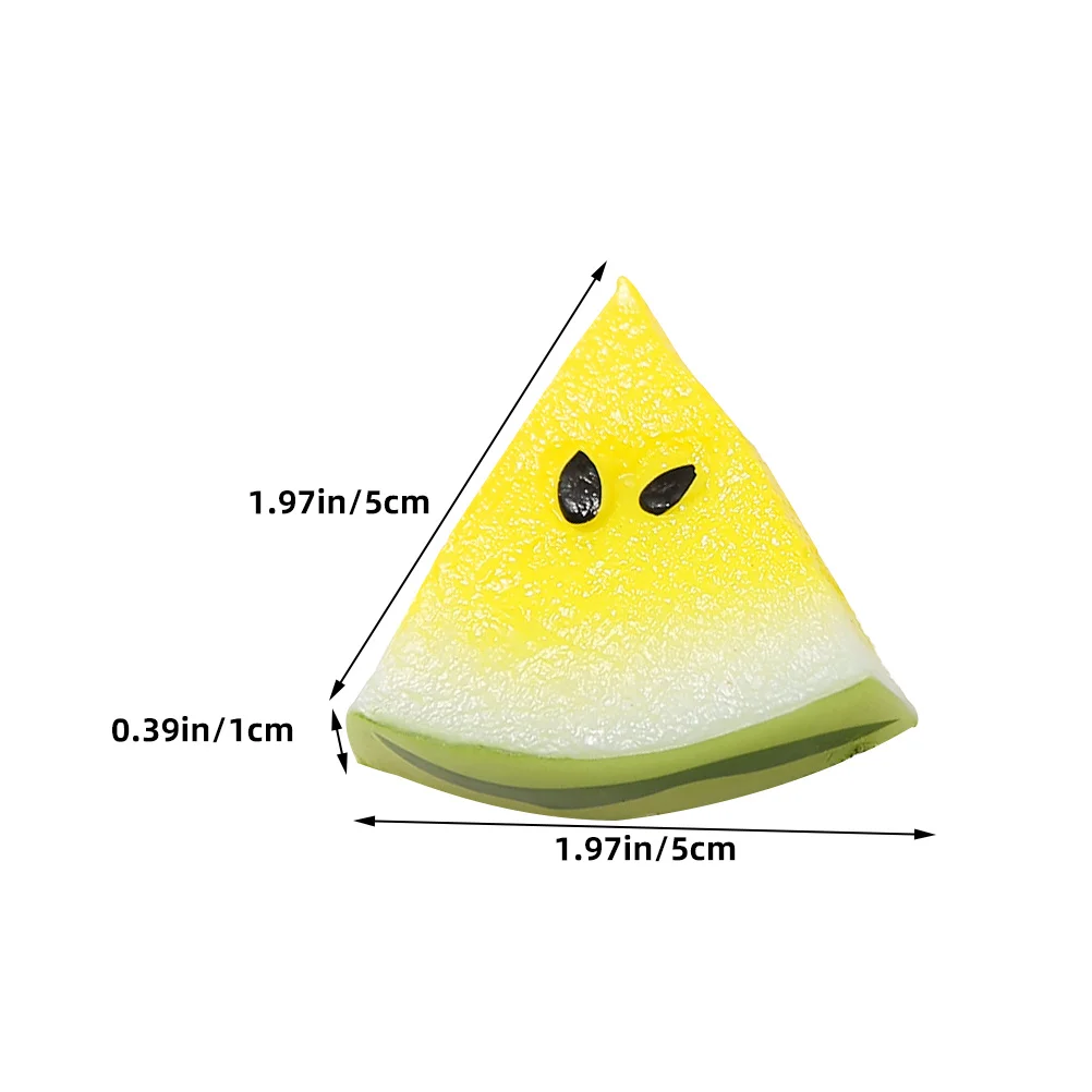 6 قطعة شريحة البطيخ الصغيرة الراتنج زخرفة الفاكهة واقعية لتخطيط مشهد المنزل الصغير إكسسوارات يدوية ذاتية الصنع فواكه مصغرة