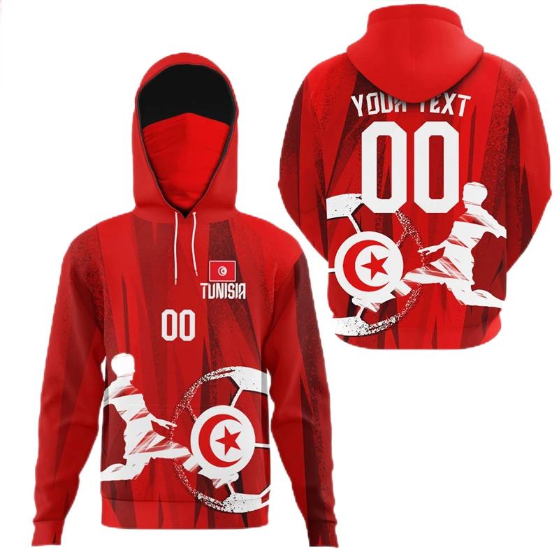 Tunisia Flag Map Graphic Sweatshirts  Africa Country Hoodies For Men Clothes Casual Boy Hoody National Emblem Streetwear Tops