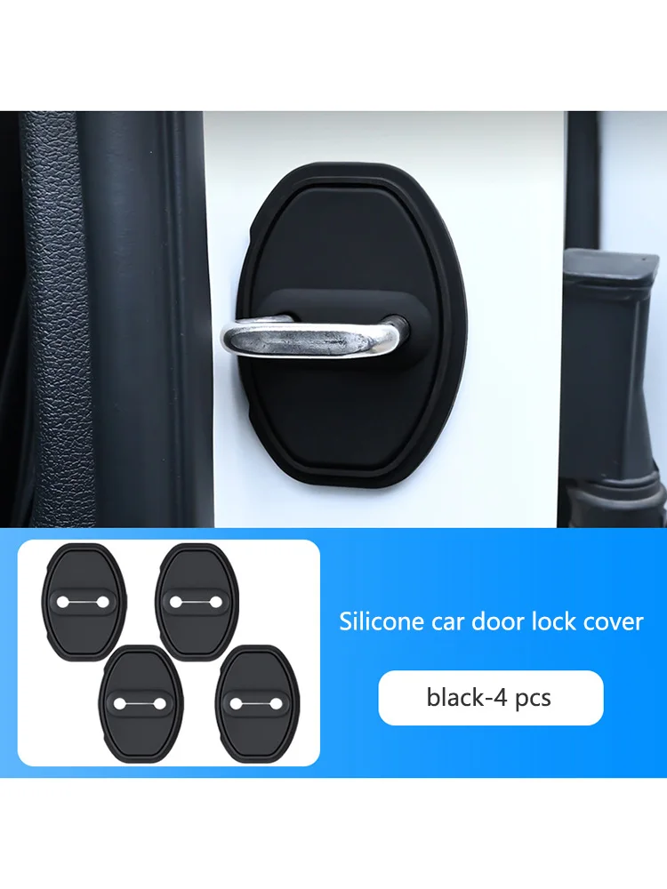 4 Pcs Silicone Car Door Lock Buckle Protector Cover For Mercedes Benz A B C E M R G S Class Exclusive AMG W108 W124 W126 W140