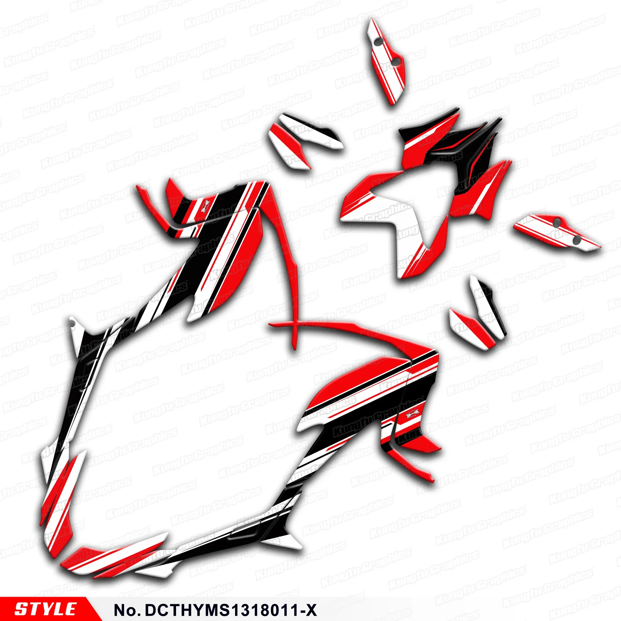 

JY Racing Graphics Full Decals for Ducati Hypermotard Hyperstrada 821 939 2013 2014 2015 to 2018, Style No.DCTHYMS1318011-X