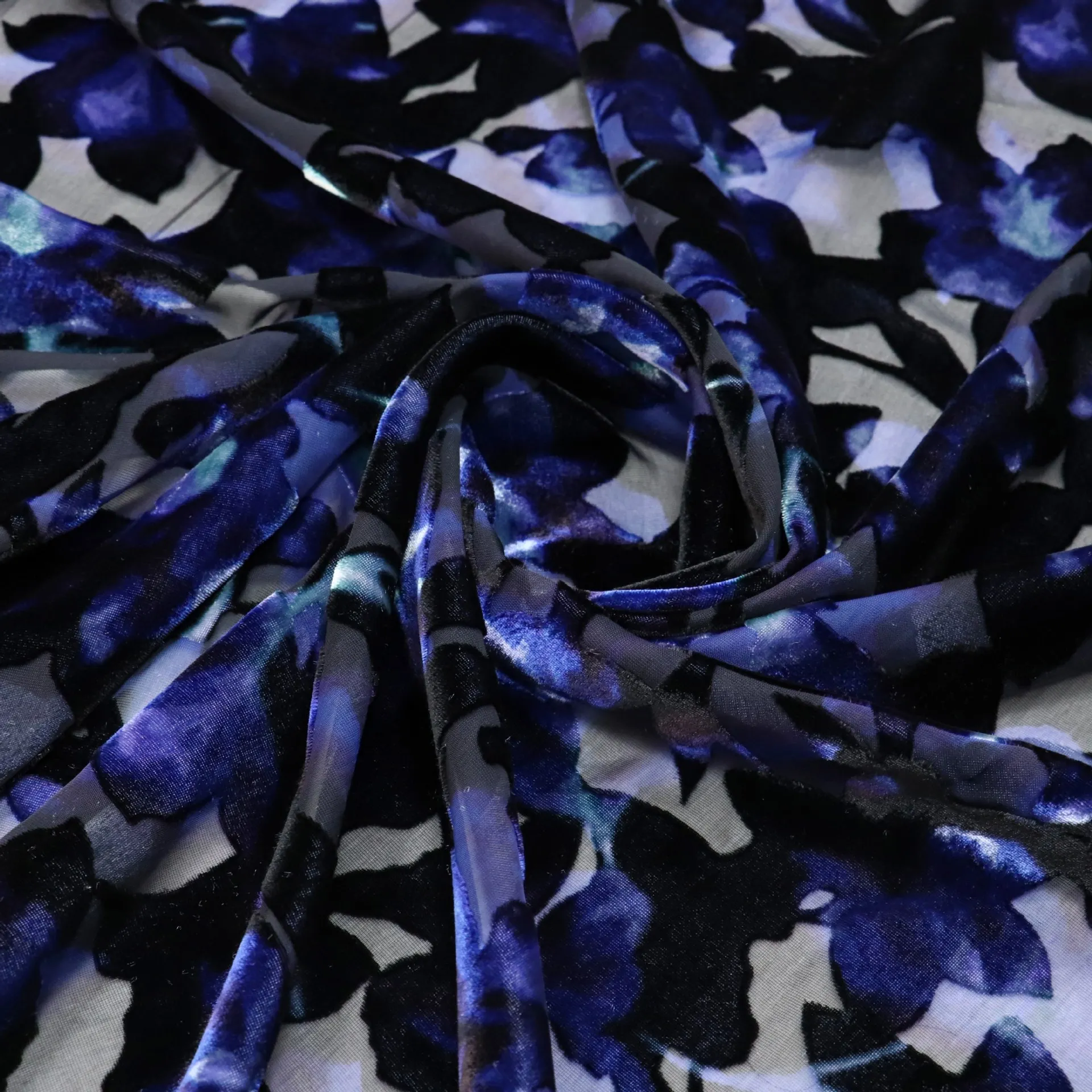 

1453 Woven Velvet Brocade Sticky Velvet Printed Burnt out Burnt Velvet Dress Nightdress Cheongsam Fabric