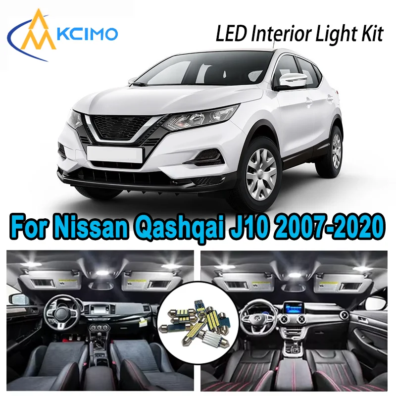

Premium Bright LED Interior Light Kit for Nissan Qashqai J10 J11 2007-2020 2009 Dome Map Trunk Car Lamps with Canbus No Error