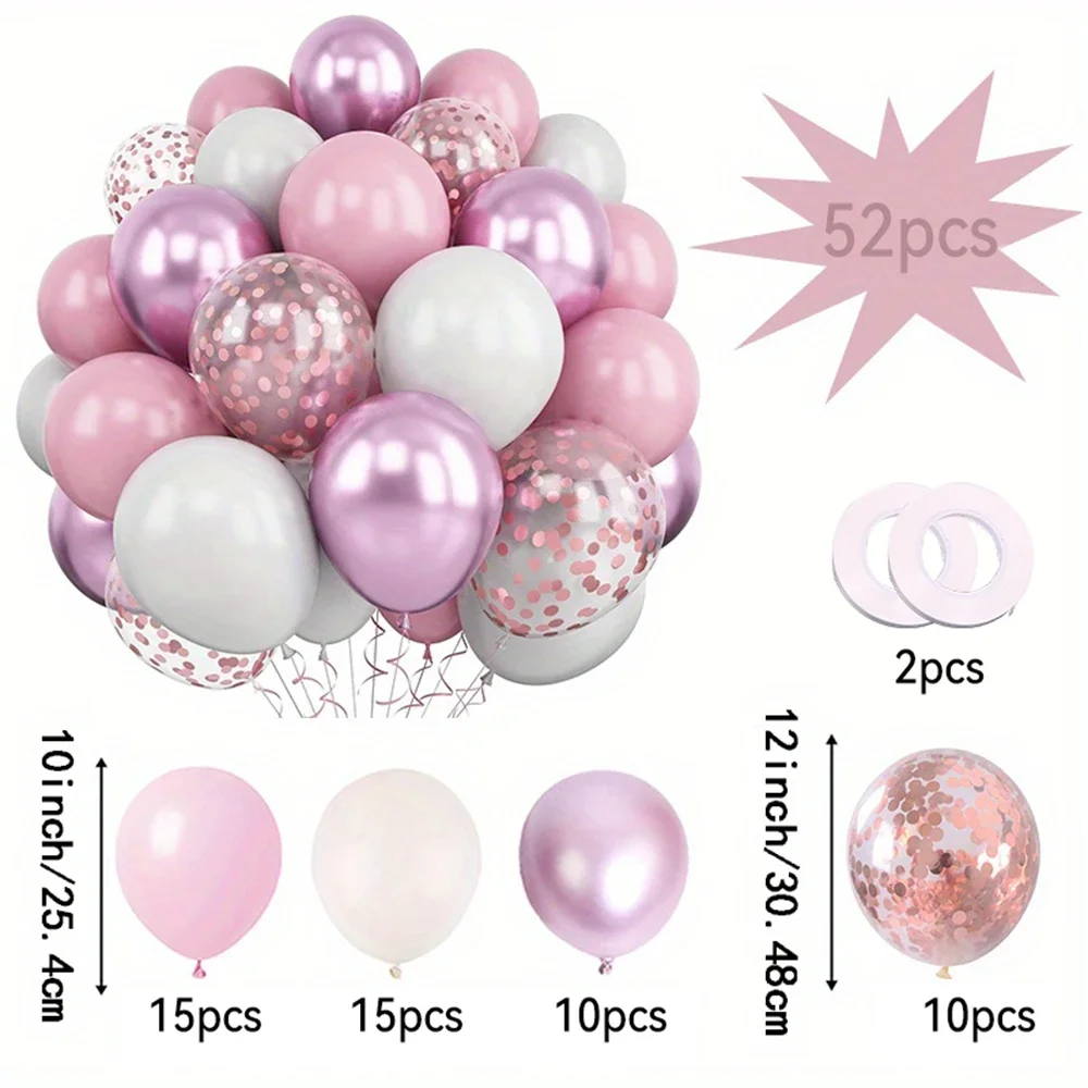 32/52/62 Stück Macaron Pink Retro Sand Weiß Champagner Goldene Luftballons Set für Geburtstag, Party, Hochzeit, Valentinstag, Jahrestag