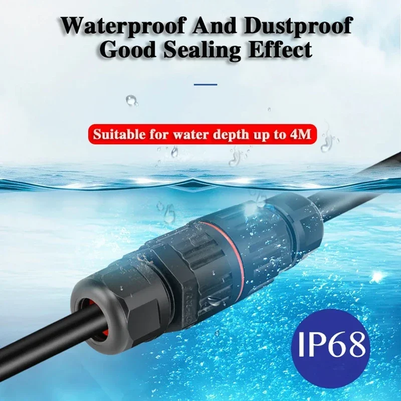 IP68 Waterproof Cable Connector Quick Connection KVSF-15 2 in 2 out 2/3/4/5 Pin Electrical Terminal Adapter Wire Connector