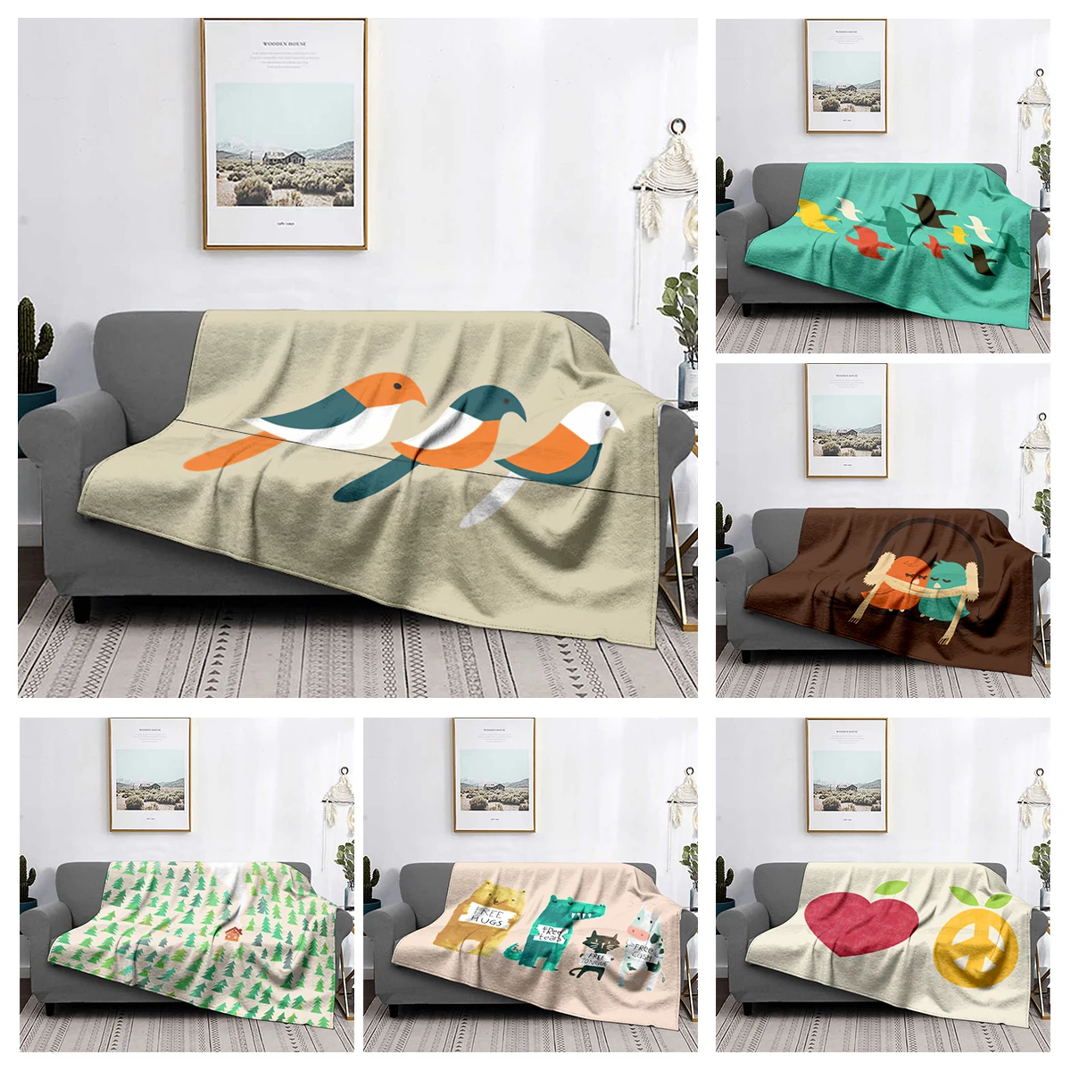 Home decoration plush Sofa blanket Anime animals Bedspread on the bed anime fluffy soft blankets thick blanket for winte