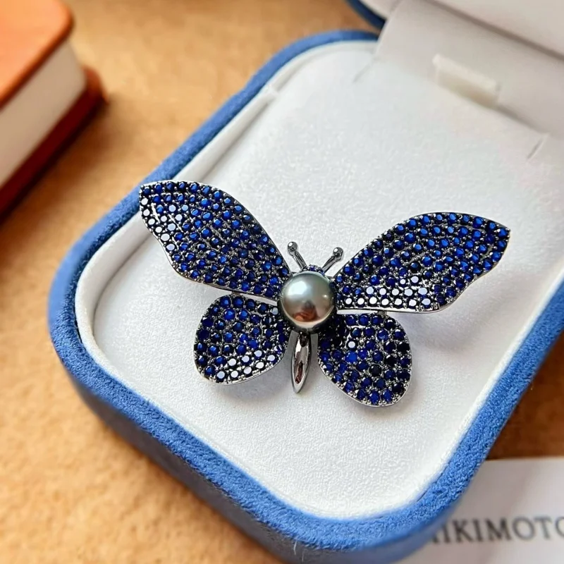 

SGARIT 10-11 мм женская брошь с океанской бабочкой, натуральный таитянский жемчуг, осенне-зимняя булавка, ювелирные изделия из стерлингового серебра 925 пробы