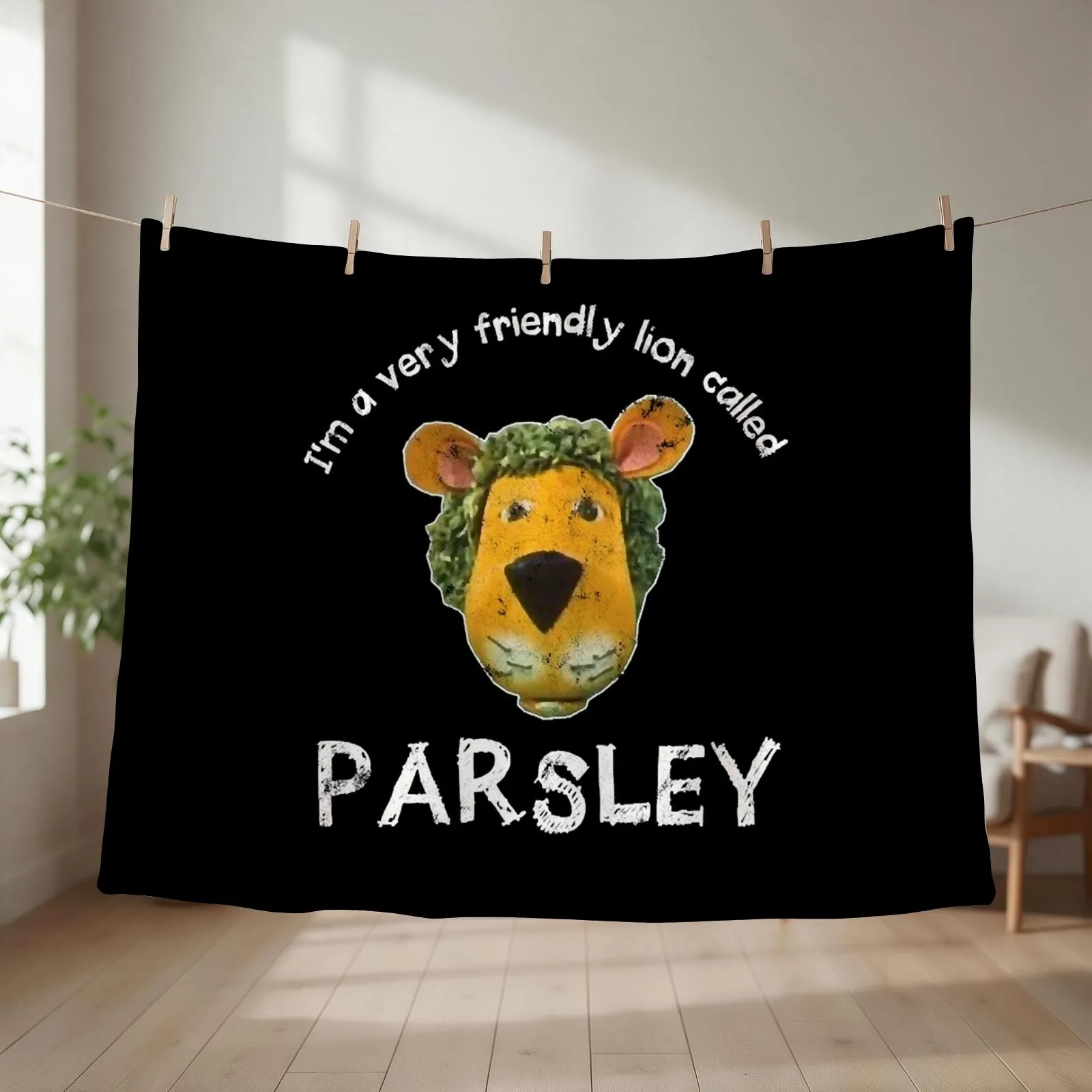 Parsley The Lion Throw Blanket couch cozy soft plush fuzzy picnic outdoor blanket