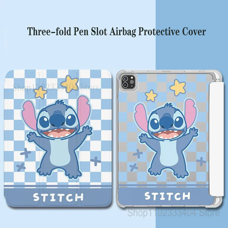 Imagem -02 - Disney-stitch Airbag Capa Protetora Ipad Air Mini Ipad Pro 2023 129 Slot para Caneta