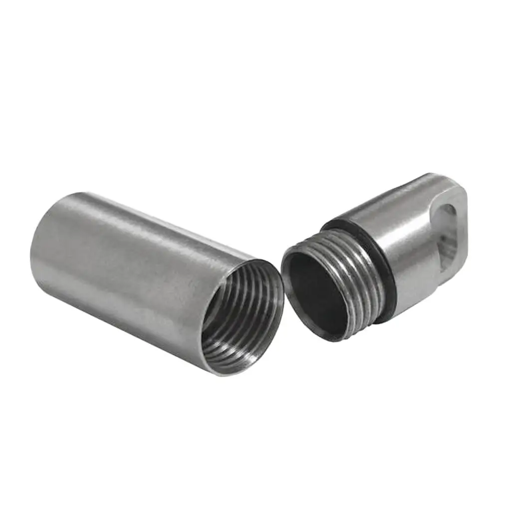 Mini Container Waterproof Stainless Steel Capsule Outdoor Survival Storage Pill Cash Match Case for Hiking and Travel