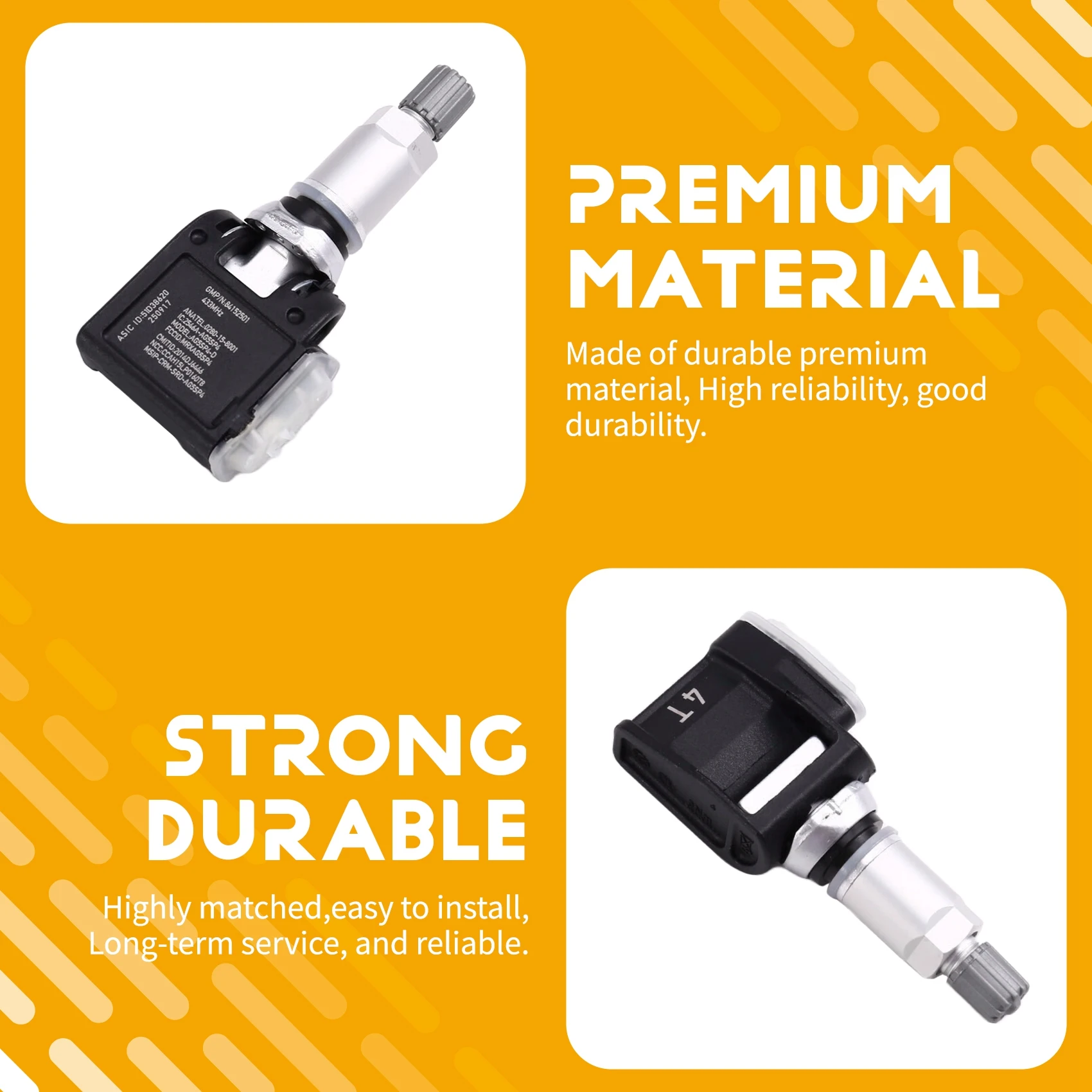 

A85E-Tire Pressure Sensors For Cadillac Escalade Suburban Silverado GMC Sierra Yukon 2021-2024- 4 Pack 84152501 Part N