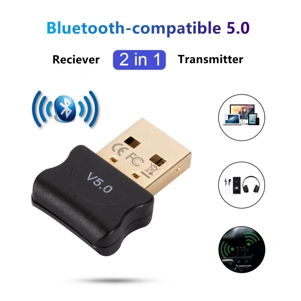 Bluetooth-compatible 5.0 Dongle  Adapter USB Transmitter for Pc Computer Receptor Laptop Earphone Audio Printer Data Receiver