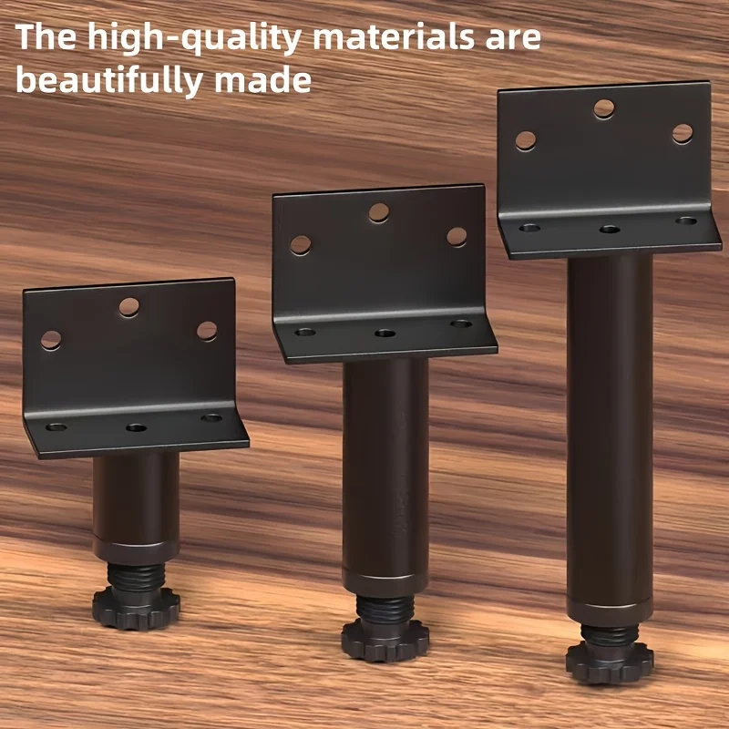 4pcs Multifunctional Metal Replacement Legs/Adjustable Height Furniture Feet Suitable for Cabinets Sofas Wardrobes Bedside Table