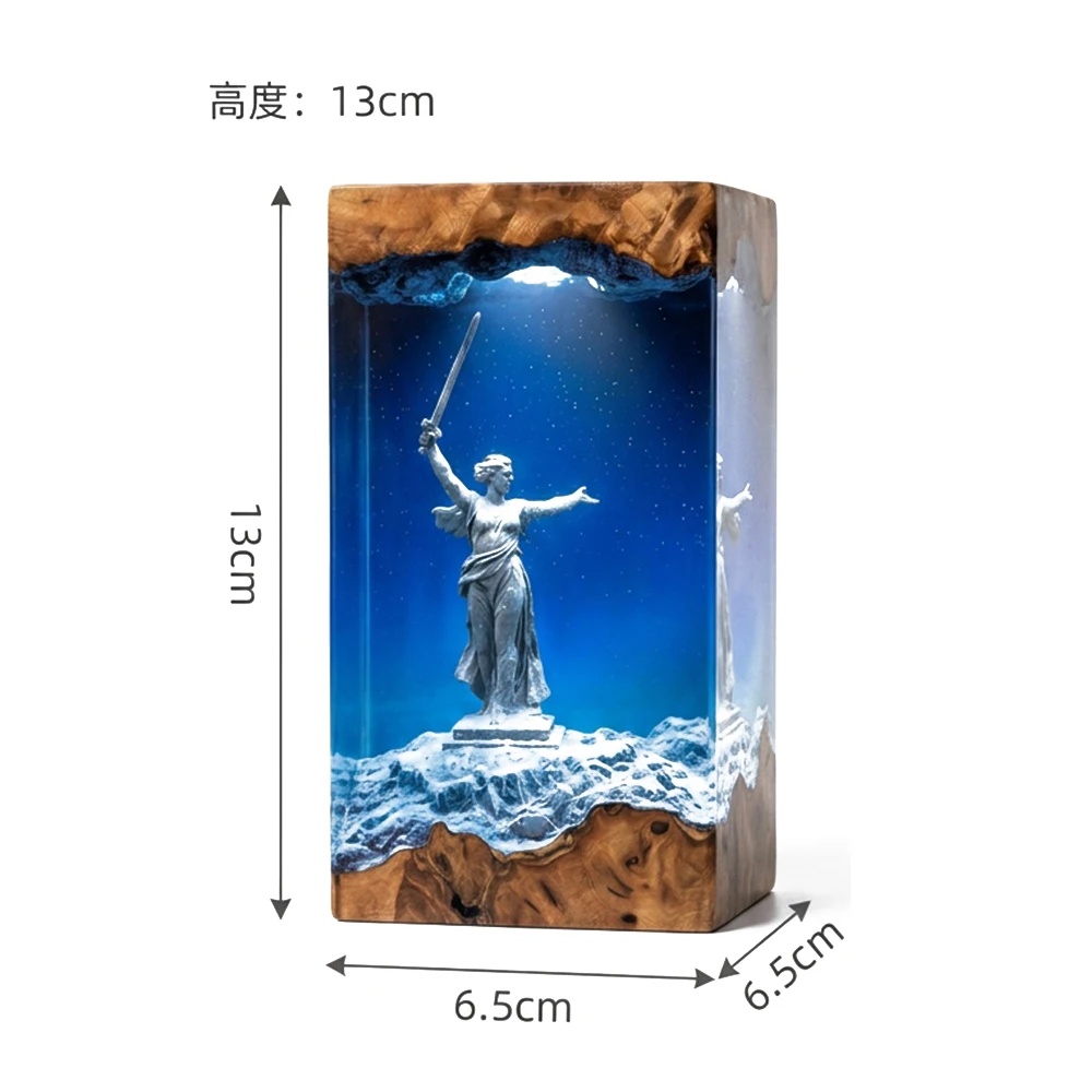 Russian Statue Figure Organism Resin Table Light Creactive Art Decoration Famous Scenery Theme Night Light  7-Colors USB Charge