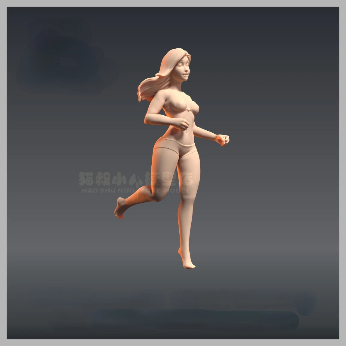 Anime peripheral figure Beach Running Girl 1:43/Other size Resin white model GK Colorless model Classic hand do Hobby DIY toys