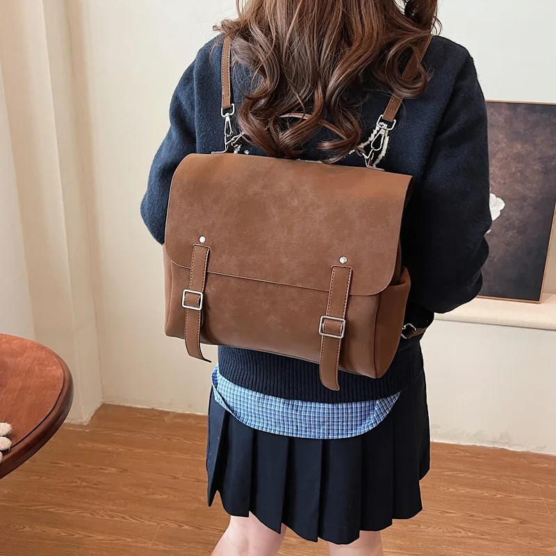 PU Leather Women Backpack Large Multifunctional Female Shoulder Bag Student Schoolbags Travel Daypack female Softback book bag