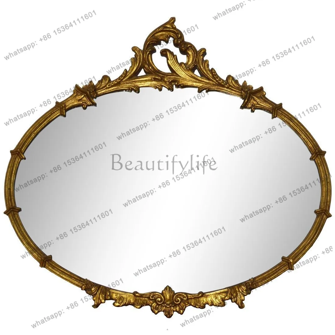 French retro vanity mirror light luxury living room entrance fireplace decorative mirror