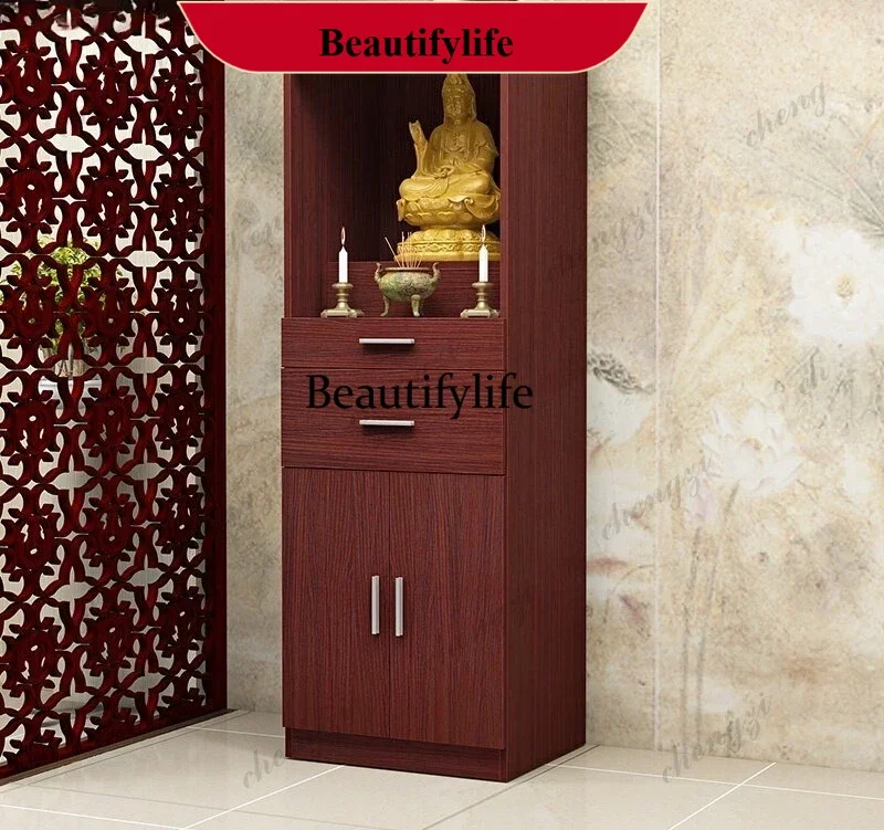 Household God of Wealth Offering Table Incense Table Guanyin Buddha Statue Offering Table Buddhist Sanctuary Shrine Cabinet z183