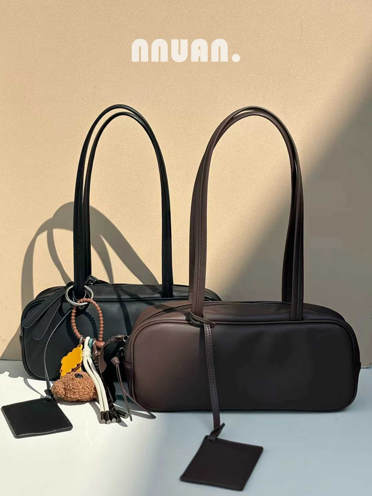 

Faionable Boston Bag Women's Handbag Underarm Single oulder Bag Versatile Sli Trendy Bag for Daily Use Soft Leather