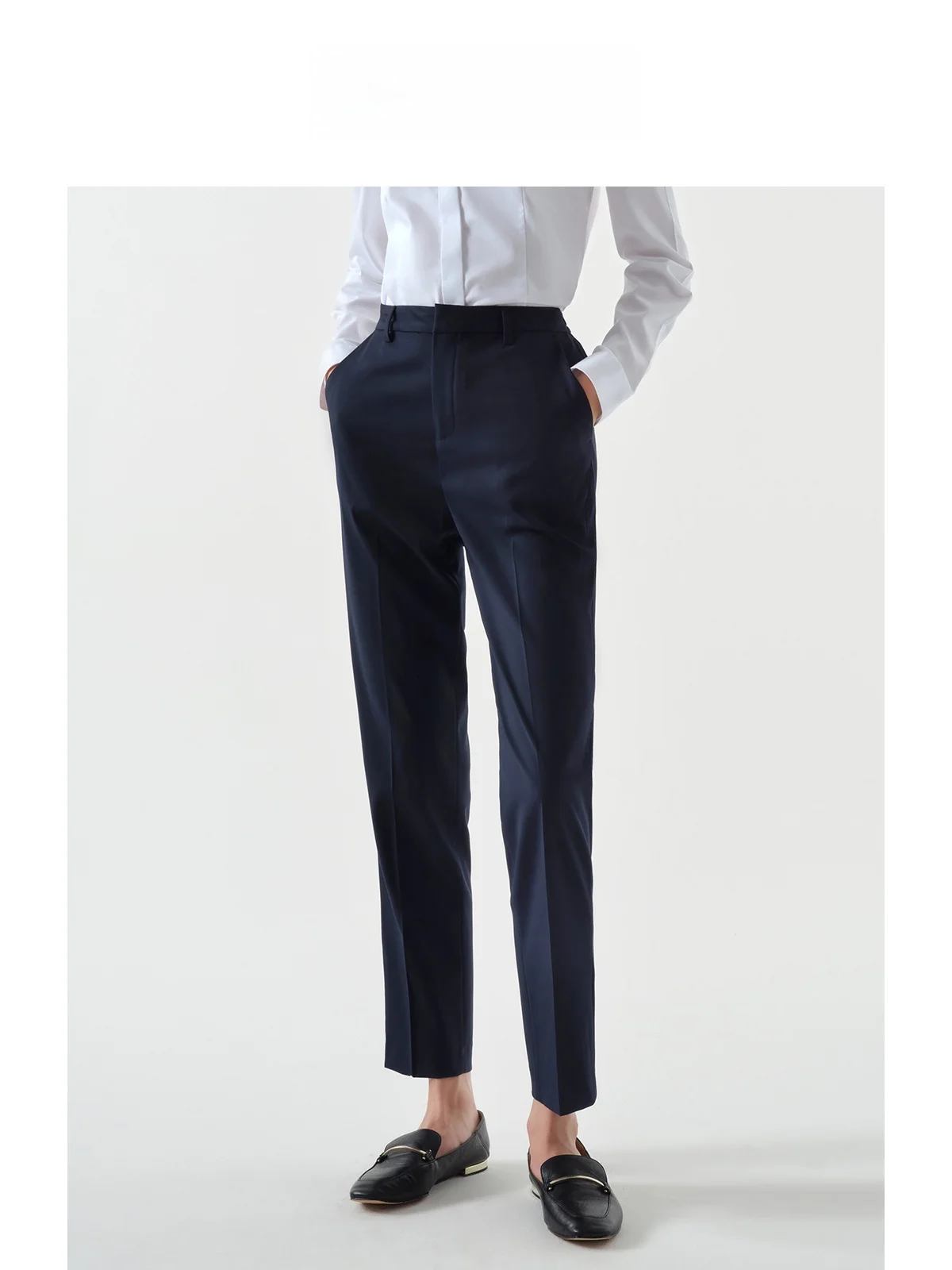 

Summer Professional Women's Loose Drapey Straight Leg Tailored Pants High Waist Slimming Commute Suit Pants OL Style Long Tro...