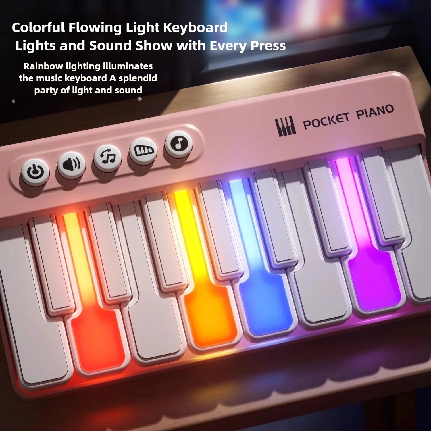 Kids Cartoon Piano Keyboard Game with Animal Sounds Flashing Light Music Baby Instrument Music Toys Educational Toys Kids Gifts