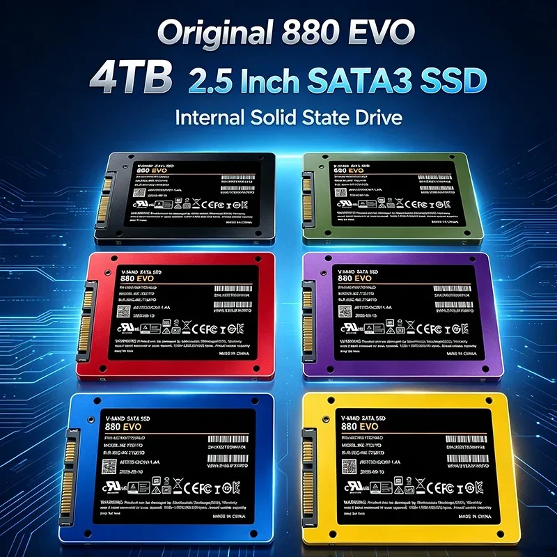 Original 880 EVO 2.5 Inch SATA3 SSD Internal Solid State Drive 500GB 1TB 2TB 4TB Hard Disk Solid State Drive for Laptop Desktop