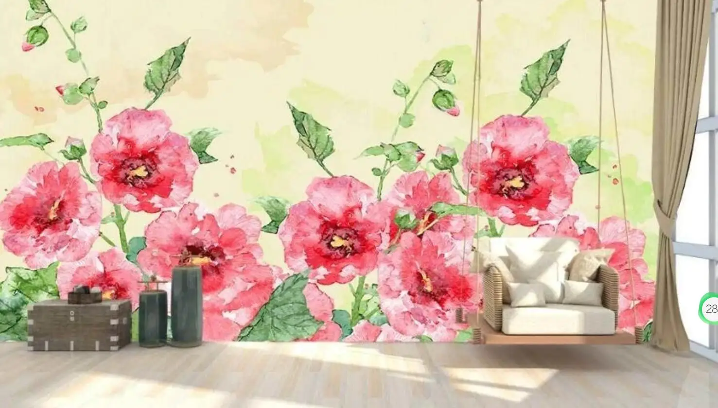 Custom 3D wallpaper pink couple butterfly tree flower background princess room decoration painting self-adhesive canvas material