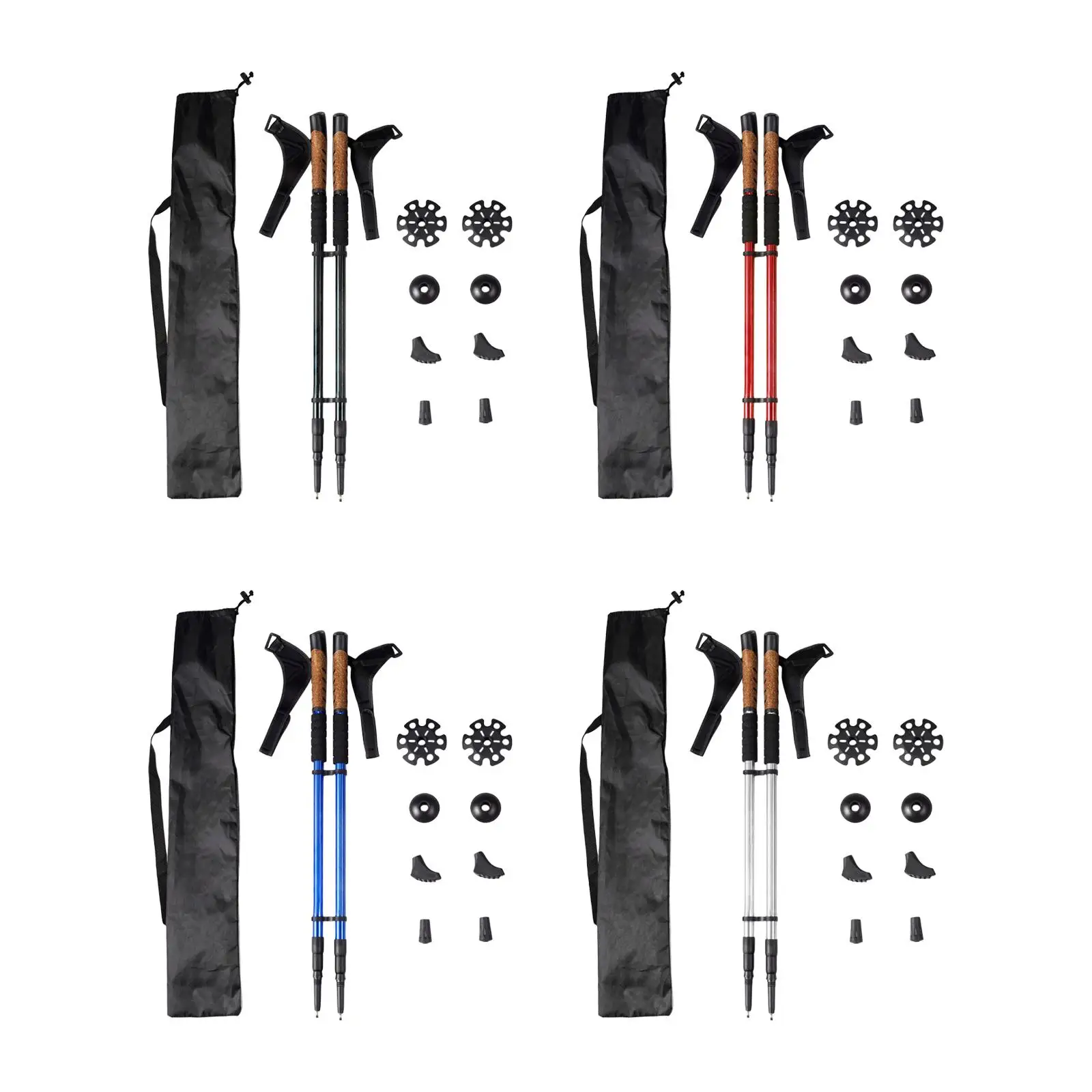 2x Mountain Trekking Poles Telescopic Lock Mechanism Nordic Walking Trekking Poles for Walkers Hikers Walking Camping Hiking