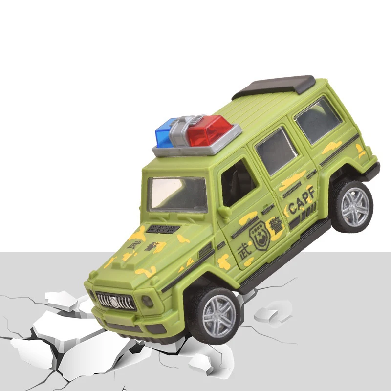 Gesimuleerde brandbestrijdingsscène Mini Pull Back Toy Vehicle Wind Up Police Truck Ambulance Cadeau voor kinderen Jongens