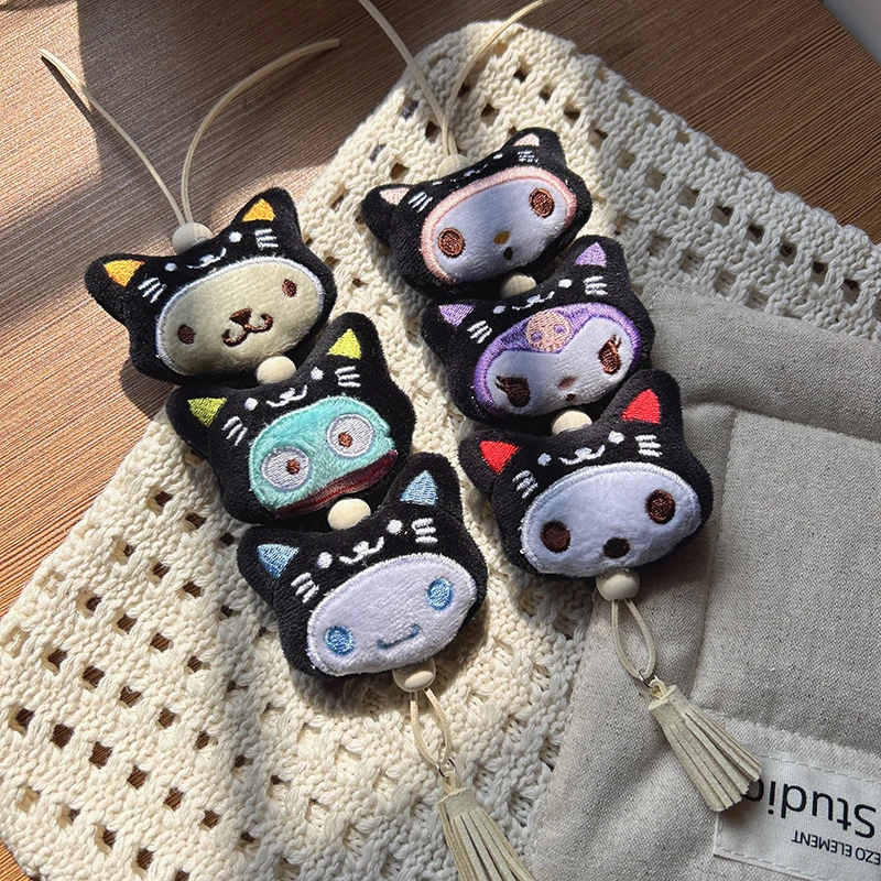 

Sanrio плюшевая игрушка с тремя головками, брелок для ключей, сумка, кулон, KT, мягкая кукла, украшение для рюкзака, подвесное украшение для автомобиля, аксессуары, подарки