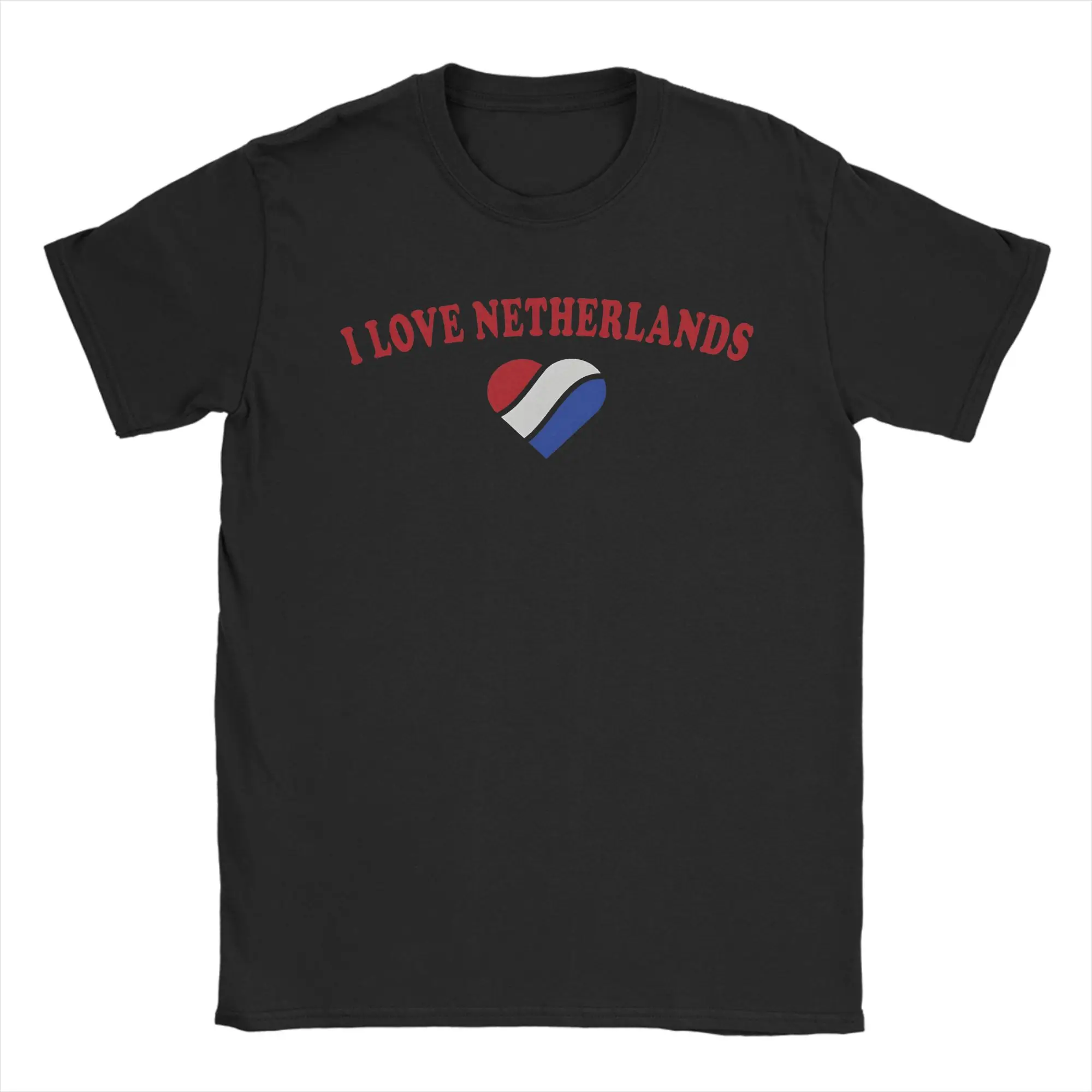 Men's T Shirt I Love Netherlands T Shirts Hip Hop  Beach Tees Y2K Basic Pure Cotton Clothes Gift Idea