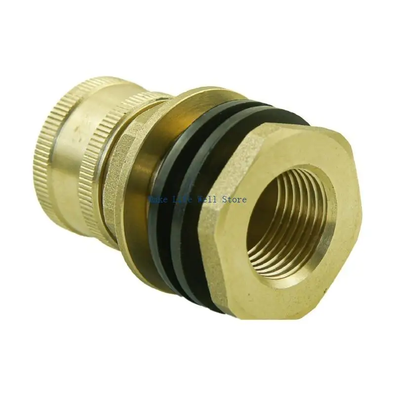 3x Brass Bulkhead Fitting with Rubber Washer 1/2