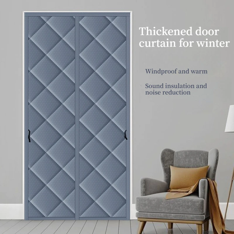Winter Magnetic Thick Door Curtain Windproof Coldproof Insulated Oxford Screen Auto Closing Thermal Partition Doorways Curtains
