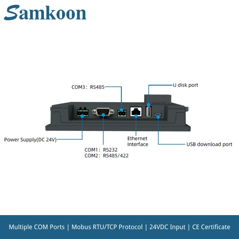 Samkoon 10.2" HMI Touch Sceen HMI Display Panel Modbus RTU TCP Protocol RS485 Ethernet Communication - Image 3